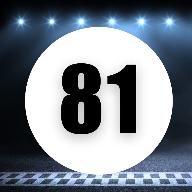 Racing Number Magnets 2pcs Number 81 Circle, 8-18¶©? White Background Black Numbers