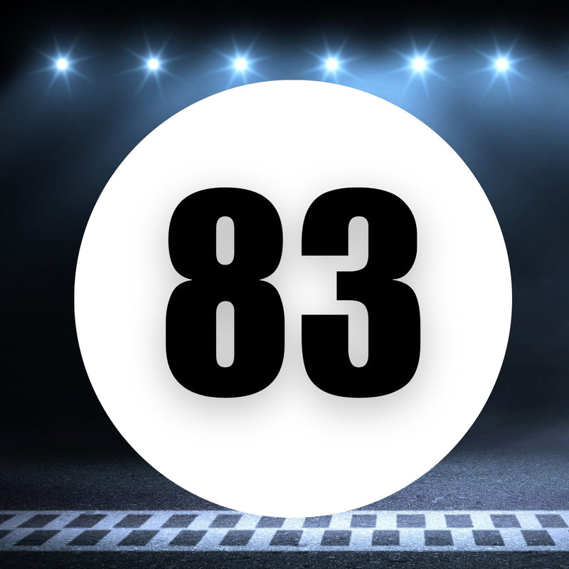 Racing Number Magnets 2pcs Number 83 Circle, 8-18¶©? White Background Black Numbers