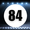 Racing Number Magnets 2pcs Number 84 Circle, 8-18 inch, White Background Black Numbers