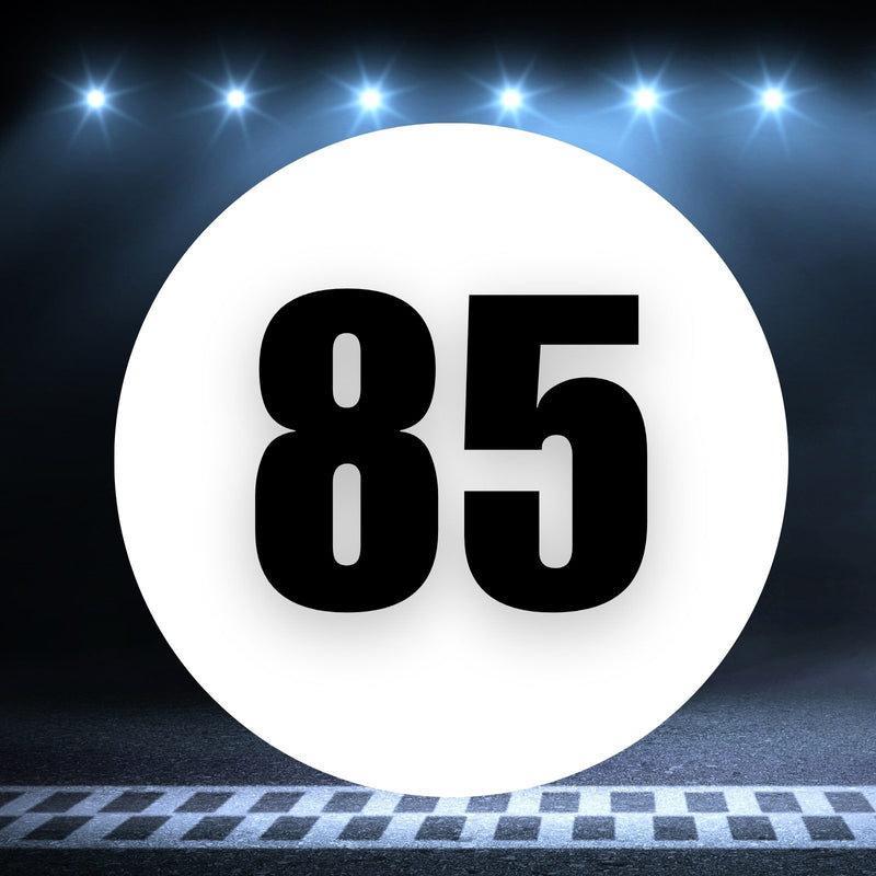 Racing Number Magnets 2pcs Number 85 Circle, 8-18¶©? White Background Black Numbers