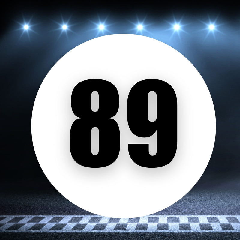 Racing Number Magnets 2pcs Number 89 Circle, 8-18¶©? White Background Black Numbers
