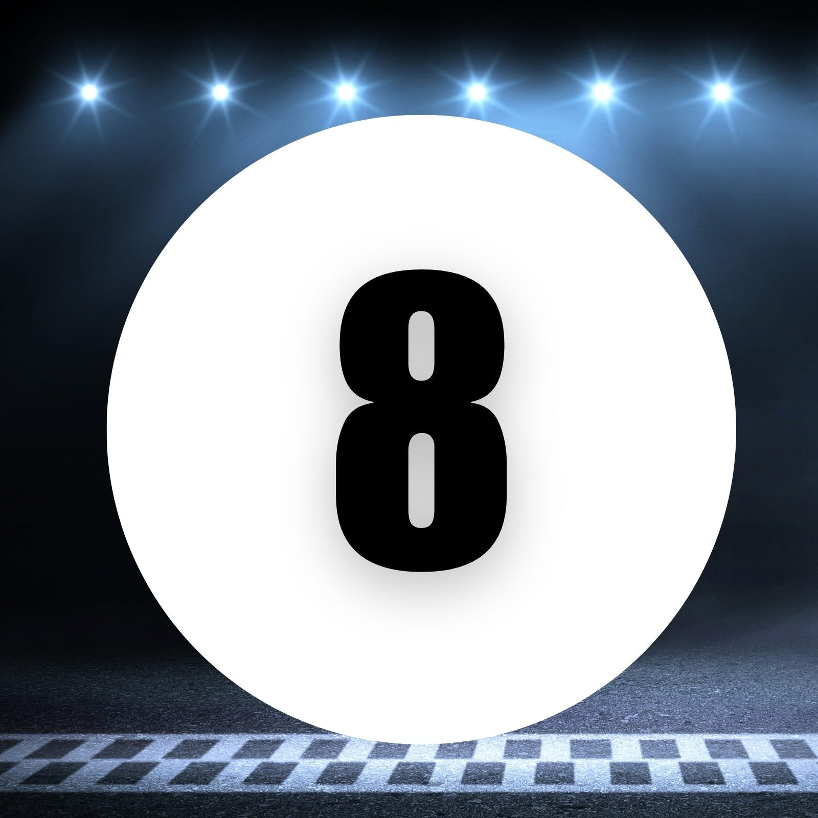 Racing Number Magnets 2pcs Number 8 Circle, 8-18¶©? White Background Black Numbers