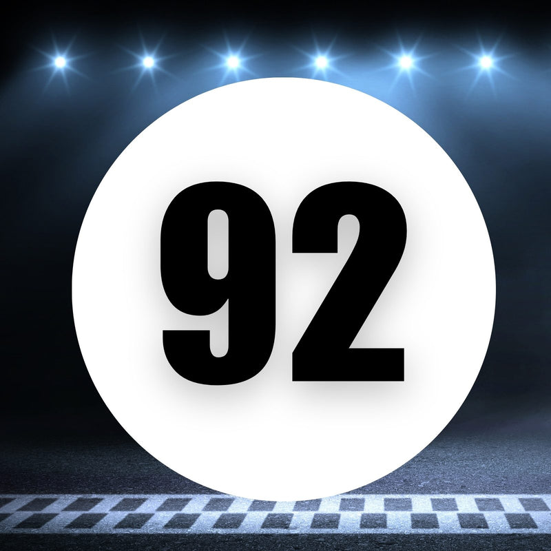 Racing Number Magnets 2pcs Number 92 Circle, 8-18¶©? White Background Black Numbers
