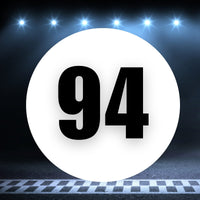 Racing Number Magnets 2pcs Number 94 Circle, 8-18 inch, White Background Black Numbers