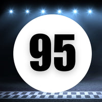 Racing Number Magnets 2pcs Number 95 Circle, 8-18 inch, White Background Black Numbers