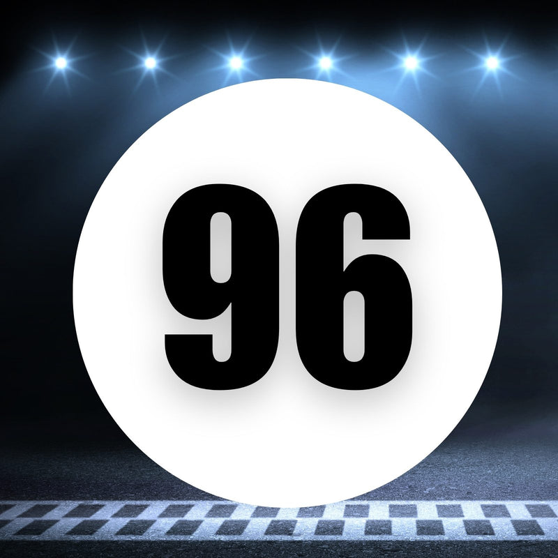 Racing Number Magnets 2pcs Number 96 Circle, 8-18¶©? White Background Black Numbers