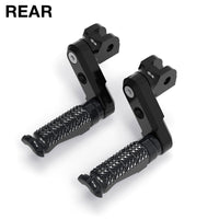 Fits Ducati Monster 695 800 S4R 50mm Adjustable Rear R-FIGHT Silver Foot Pegs