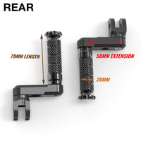 Fits Triumph Speed Four Speed Triple 50mm Adjustable Rear R-FIGHT Red Foot Pegs