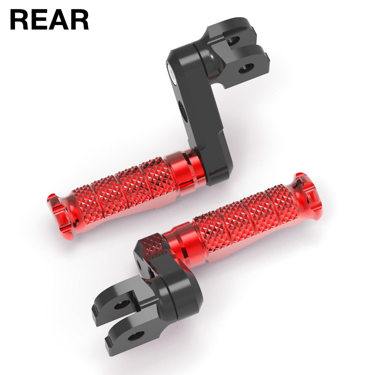 Rear 50mm adjustable foot pegs for Suzuki SV650 and SV1000 by MC Motoparts, featuring metal extension and detailed grip surface.