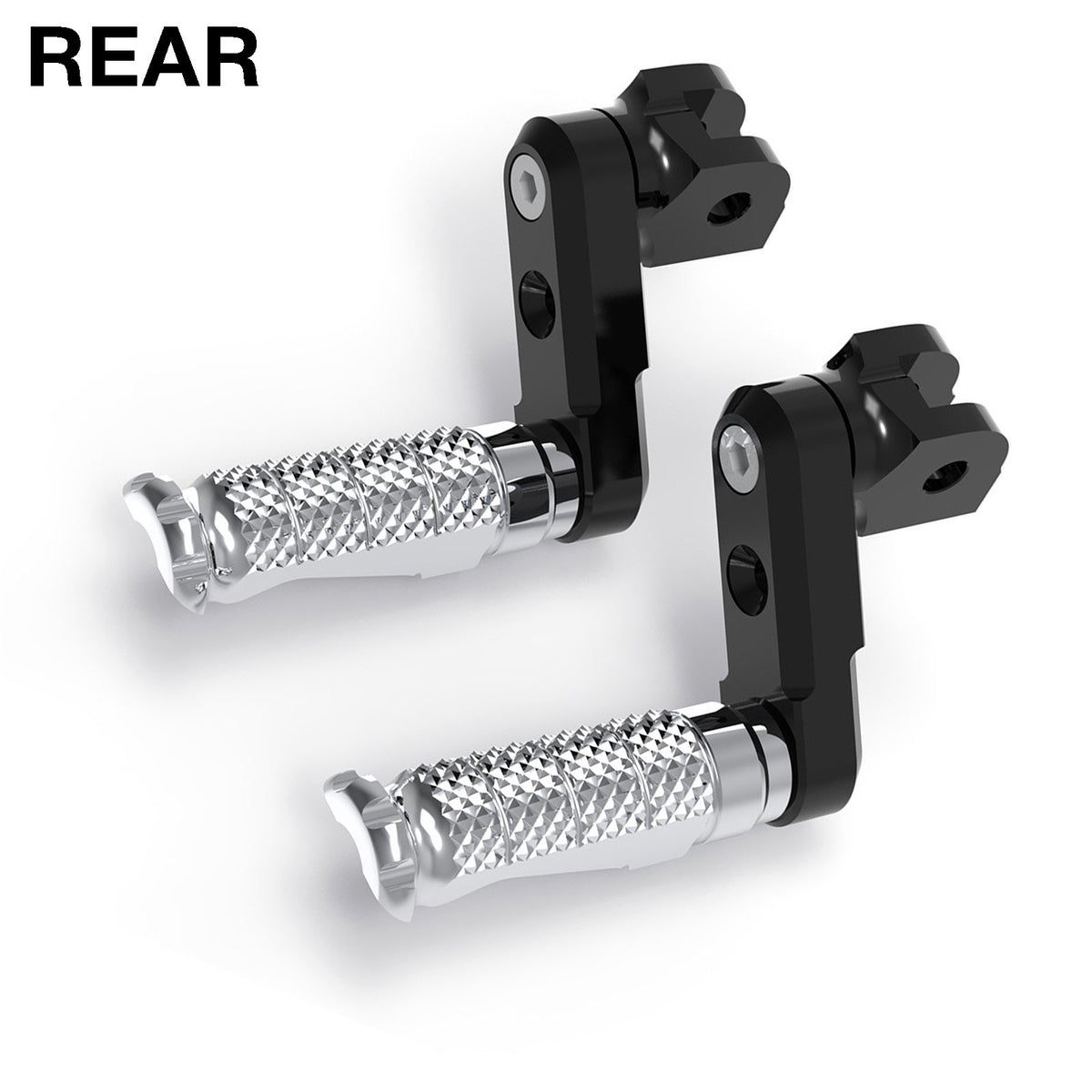 Fits Ducati Scrambler SportTouring 50mm Adjustable Rear R-FIGHT Silver Foot Pegs
