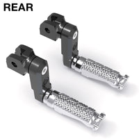 Fits Yamaha YZF R6 R3 R1 R25 50mm Extension Rear R-FIGHT Silver Foot Pegs
