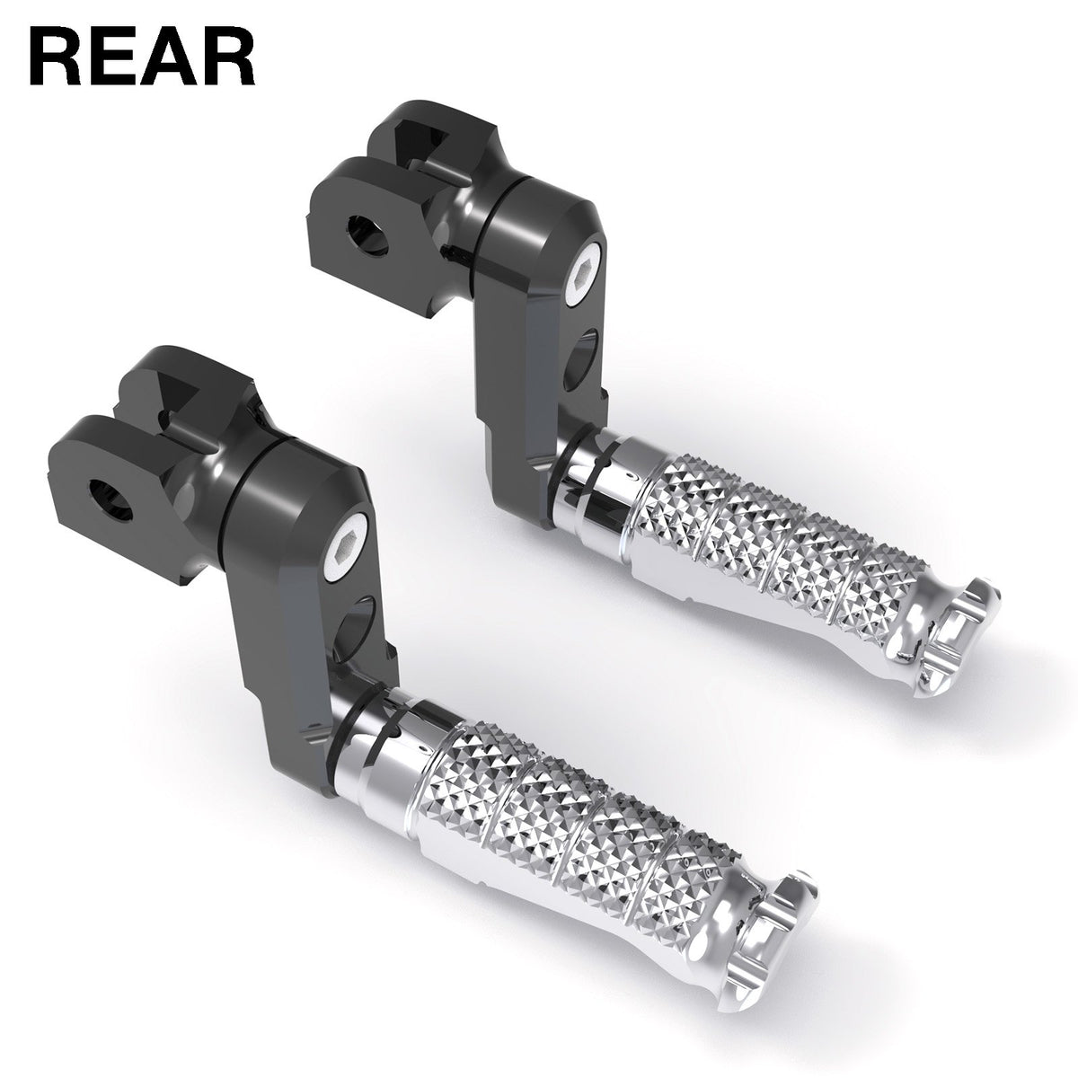 Fits Yamaha YZF R6 R3 R1 R25 50mm Extension Rear R-FIGHT Silver Foot Pegs