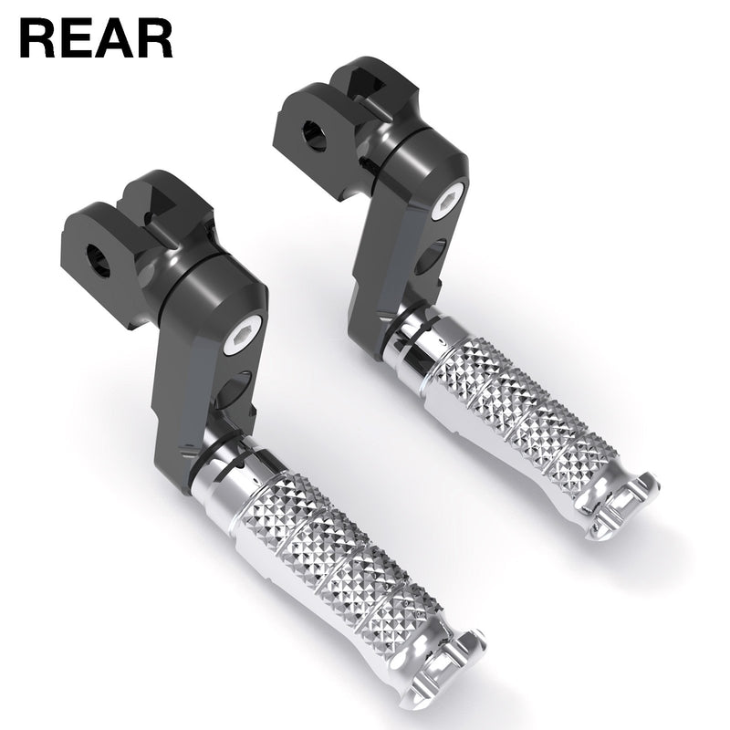 Fits Harley Davidson Sportster 883 Iron Dyna 50mm Adjustable Rear R-FIGHT Red Foot Pegs