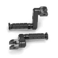 Front view of MC Motoparts 50mm extension foot pegs for Triumph Trident 660 and Scrambler 1200 R motorcycle.