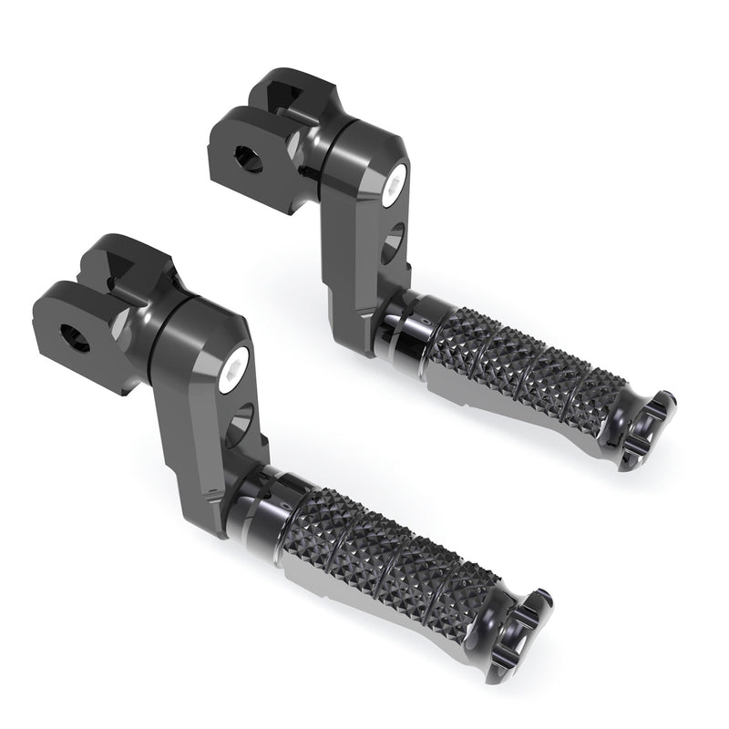 Fit Buell 1125R S1 S3 X1 XV12R RFIGHT 50mm Multi-step Front Black Foot Pegs - MC Motoparts