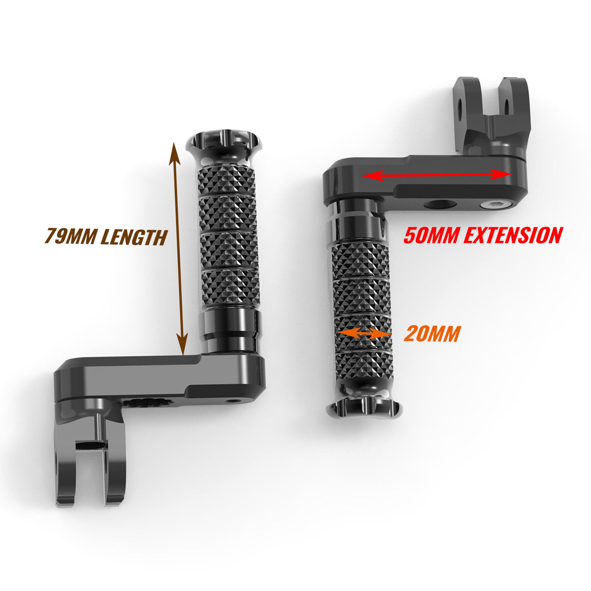 Fit Ducati 1199 1299 Panigale RFIGHT 50mm Adjustable Front Silver Foot Pegs - MC Motoparts
