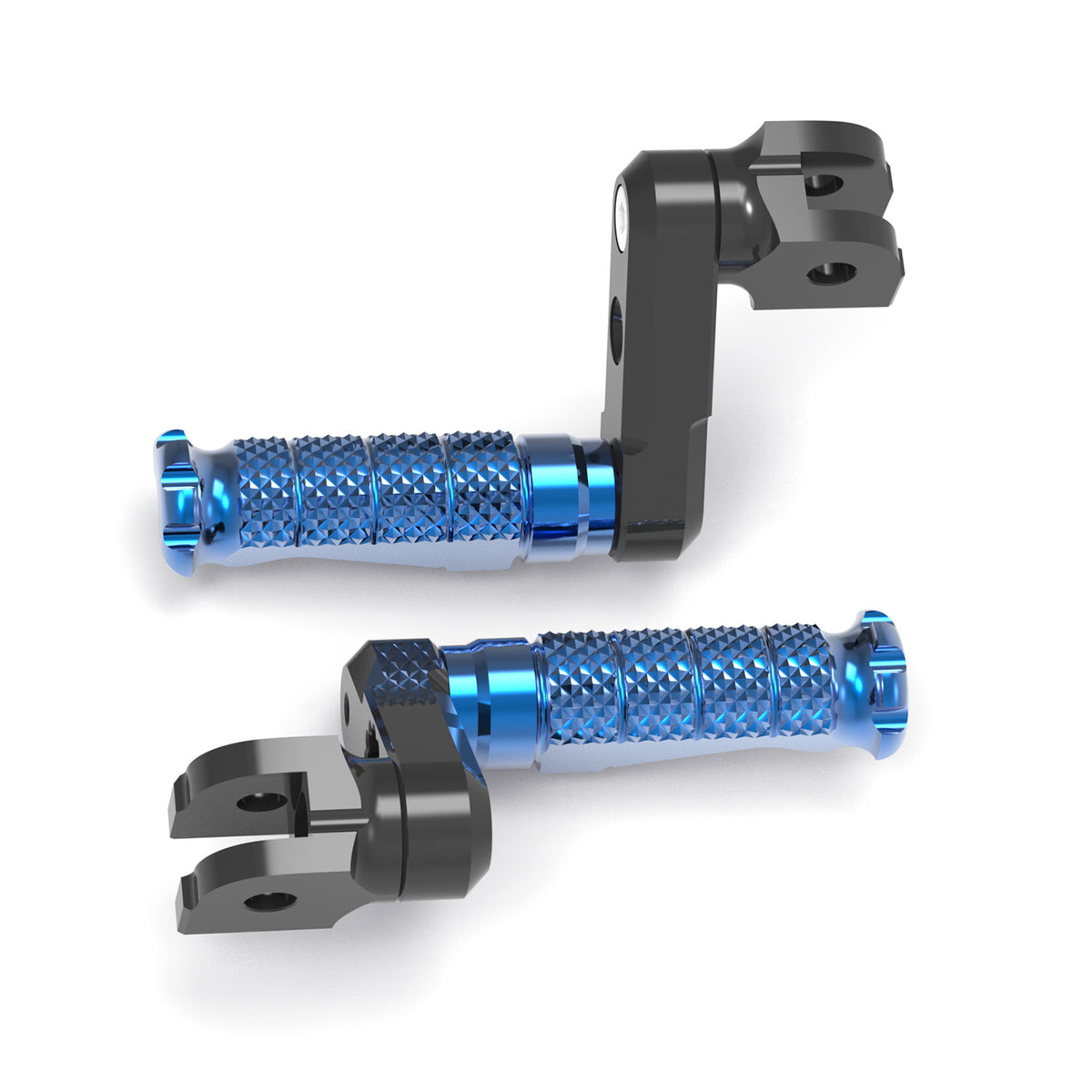 Front view of MC Motoparts 50mm extension foot pegs for Suzuki GSX-R 1000, 600, 750 R-FIGHT motorcycle with adjustable design.
