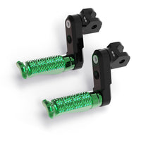 Front view of MC Motoparts 50mm extension foot pegs for Triumph Daytona 675 Thruxton R, adjustable motorcycle foot pegs.