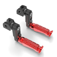 Front view of MC Motoparts 50mm adjustable extension foot pegs for Yamaha Virago XVS250 and XVS400 motorcycle.