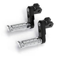 Front view of MC Motoparts 50mm adjustable extension foot pegs for Kawasaki Z H2, Z1000, Z125, Z750, and Z900 motorcycle.