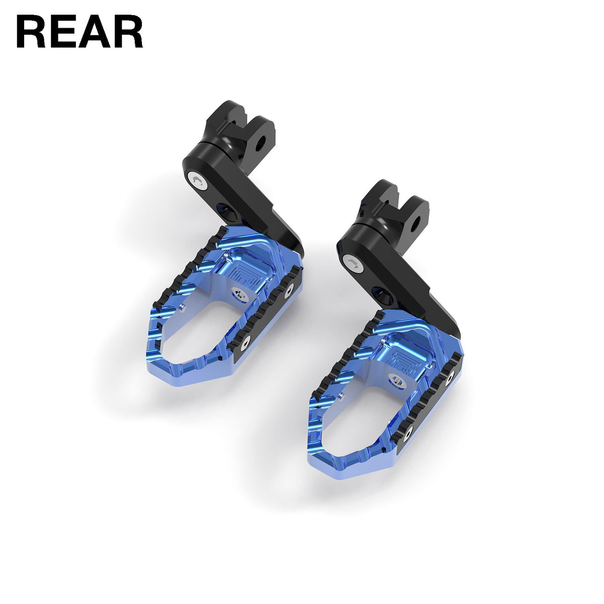 Rear 50mm adjustable touring wide foot pegs by MC Motoparts for Honda CBR1000RR-R, CB125R, Rebel 500, featuring extended design.