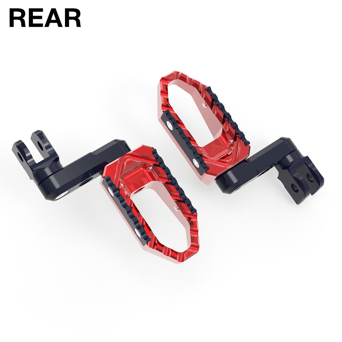 Rear 50mm adjustable touring wide foot pegs for Kawasaki Z750 Z1000 by MC Motoparts, featuring black extended foot peg design.