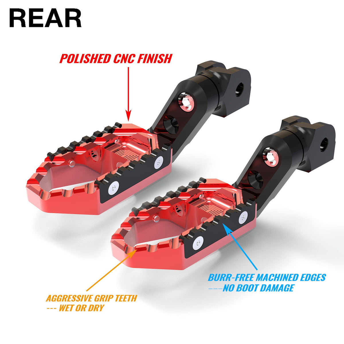 Fits Ducati Scrambler SportTouring 50mm extension Rear TRC Touring Wide Foot Pegs