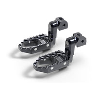 Front view of MC Motoparts 40mm extension foot pegs for Honda CB1000R, CB600F, CB900F touring bikes, showing adjustable multi-step design.