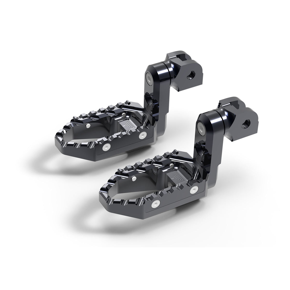 Front view of MC Motoparts 40mm extension foot pegs for Honda CB1000R, CB600F, CB900F touring bikes, showing adjustable multi-step design.