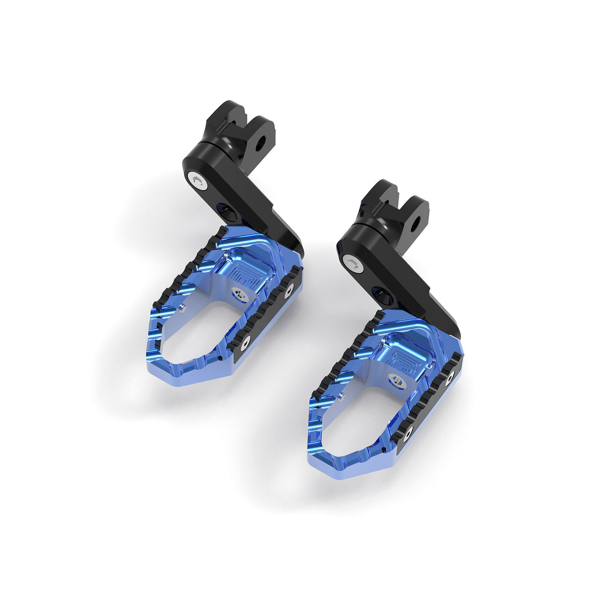Front view of MC Motoparts 40mm extension foot pegs for CF MOTO TRC Touring motorcycle, showcasing adjustable wide foot pegs.
