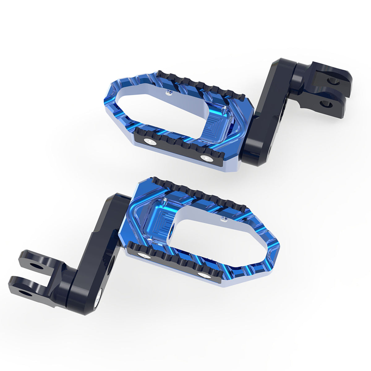 MC Motoparts 40mm extension foot pegs for Yamaha MT09, MT07, MT01, MT10, with adjustable touring design and black finish.