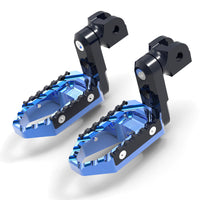 MC Motoparts touring 40mm extension foot pegs for Tuono 125, 660, 1000 V4R V4R TRC, shown in black with adjustable width