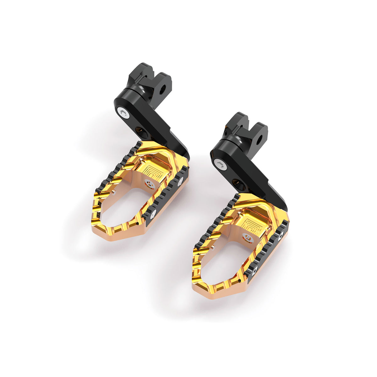 Black MC Motoparts 40mm extension foot pegs for Honda CBR250RR, CBR600RR, and CBR1000RR bikes, featuring wide, adjustable design.