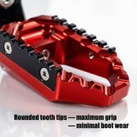 MC Motoparts electric dirt bike 40mm extension foot pegs installed on Razor RSF350 RSF 650 TRC touring model.