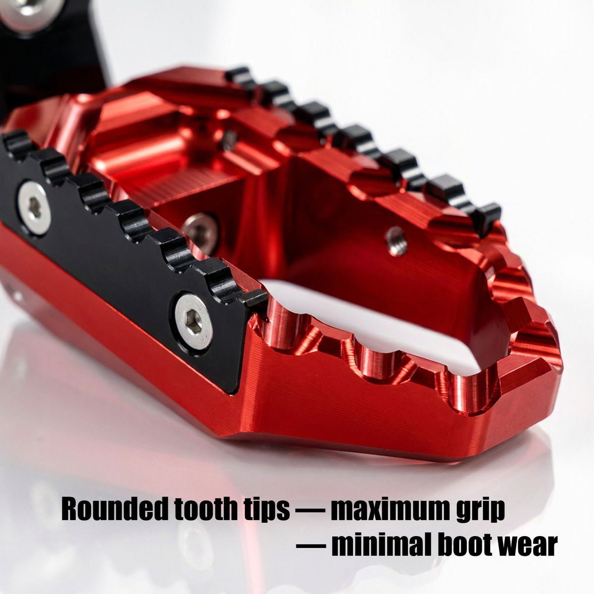 MC Motoparts electric dirt bike 40mm extension foot pegs installed on Razor RSF350 RSF 650 TRC touring model.