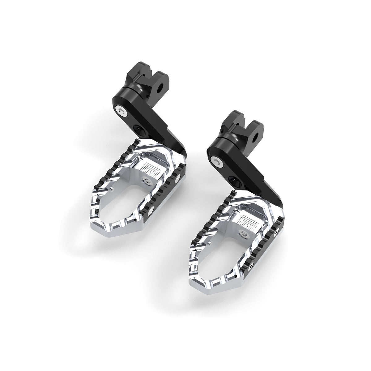 Black 40mm extension foot pegs for Suzuki GSX-R 750, 1000, 600 touring models by MC Motoparts, designed for wider, lower riding position.