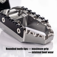 MC Motoparts 40mm extension foot pegs for Kawasaki Versys 1000 ZR7S ZRX1200 touring bikes, adjustable front foot pegs.