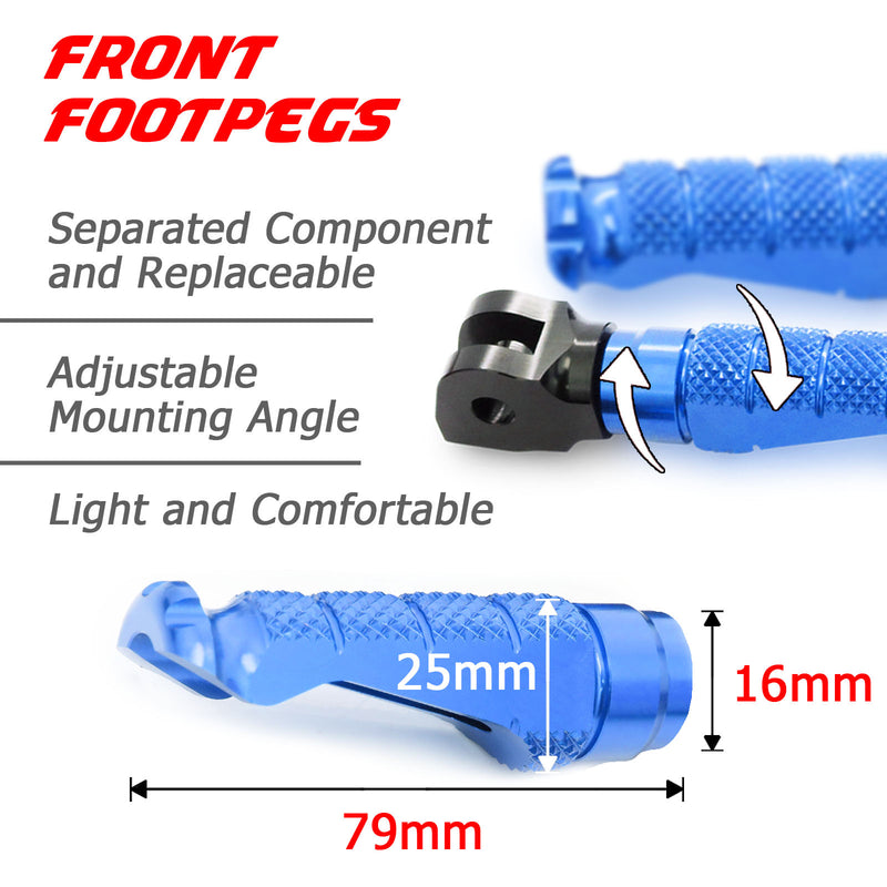 {Front}  Fits Kawasaki Ninja 7 Hybrid Engraved Logo R-FIGHT Foot Pegs