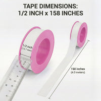 Premium PTFE Thread Seal Tape – Waterproof Plumber's Tape for Pipe Fittings & Leak Repair - 2 Rolls (1/2 Inch x 158 Inches) - MC Motoparts