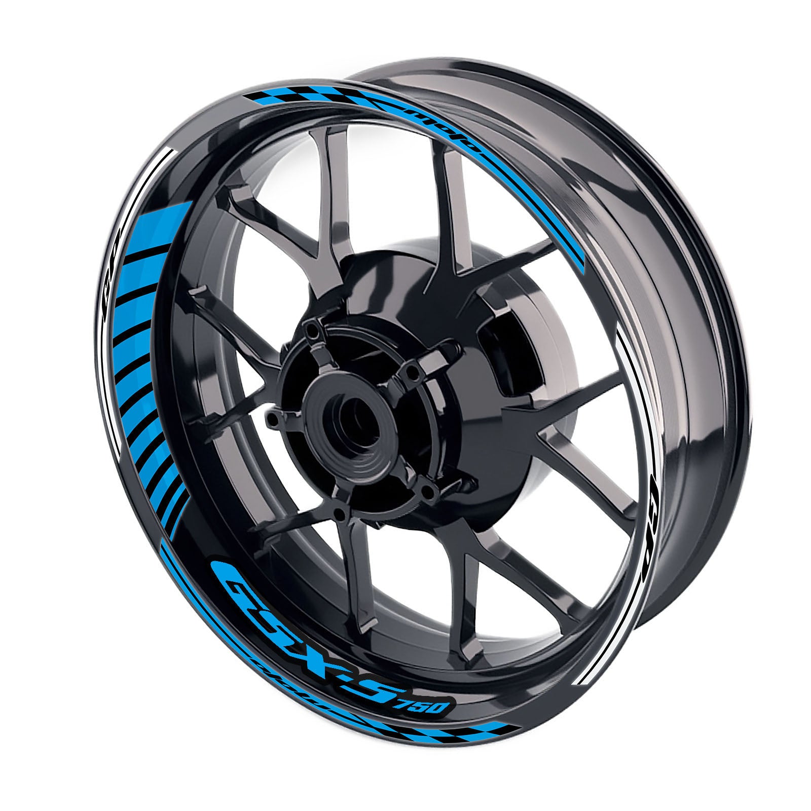 Fit Suzuki GSXS750 Logo Moto GP Stripe 17 inch Wheel Rim Sticker - MC Motoparts