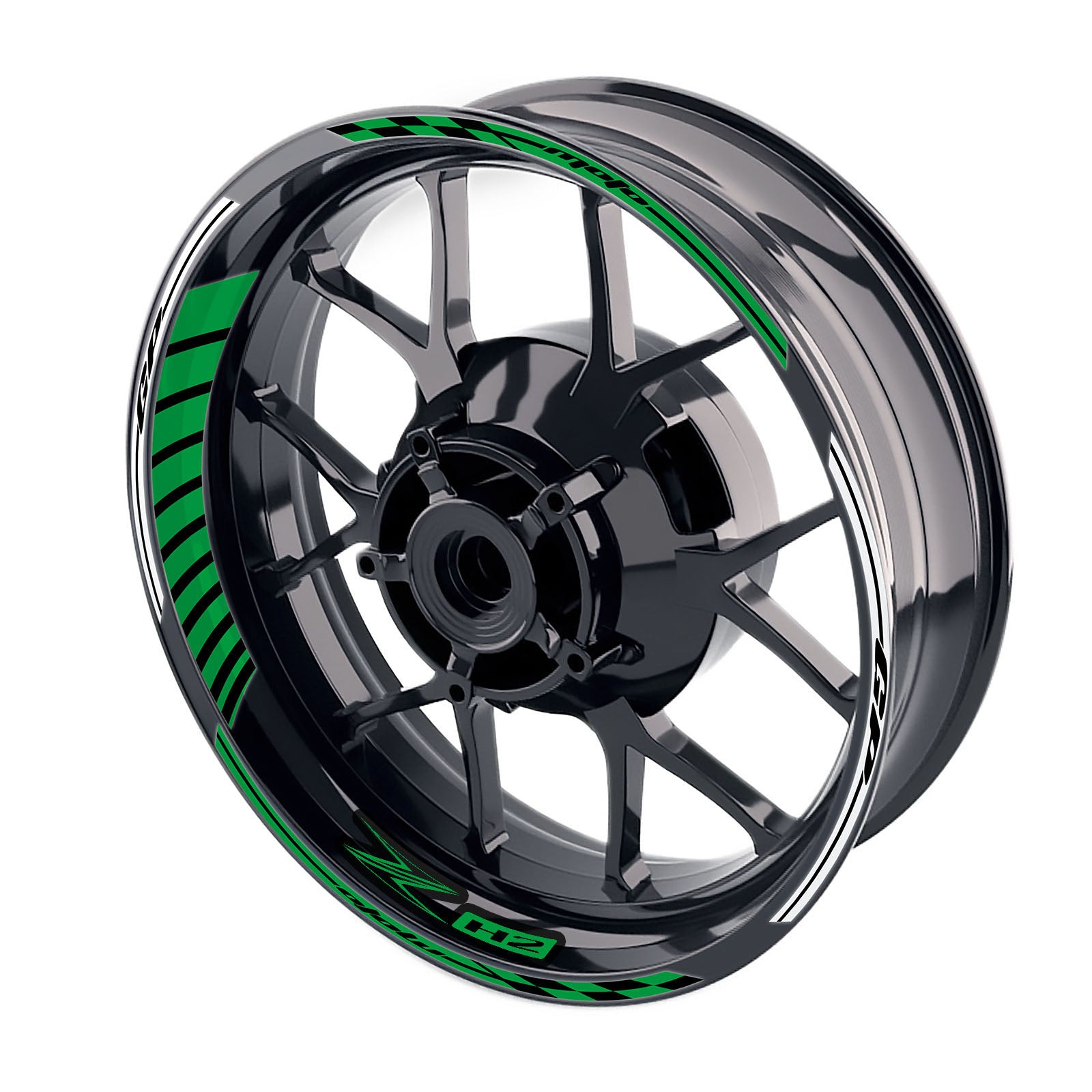 Fit Kawasaki Z H2 Logo Moto GP Stripe 17 inch Wheel Rim Sticker - MC Motoparts