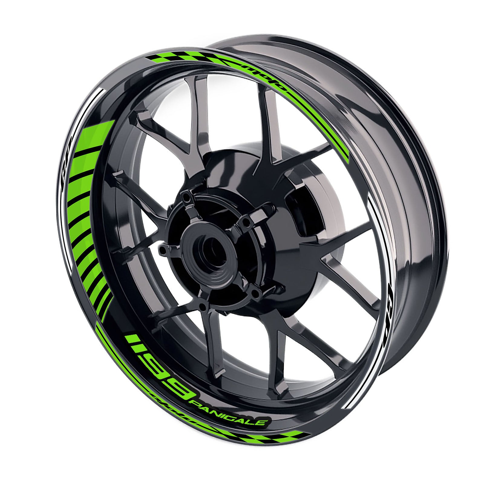 Fit Ducati 1199 Panigale Logo Moto GP Stripe 17 inch Wheel Rim Sticker - MC Motoparts