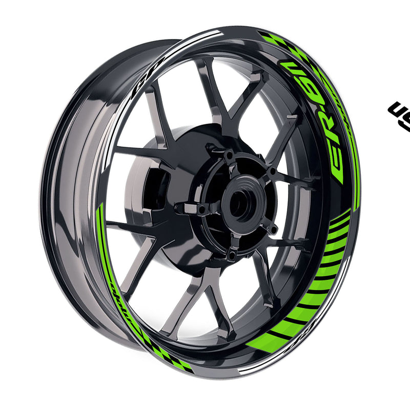 Fit Kawasaki ER-6N Logo GP 17 inch Rim Wheel Stickers Racing Check