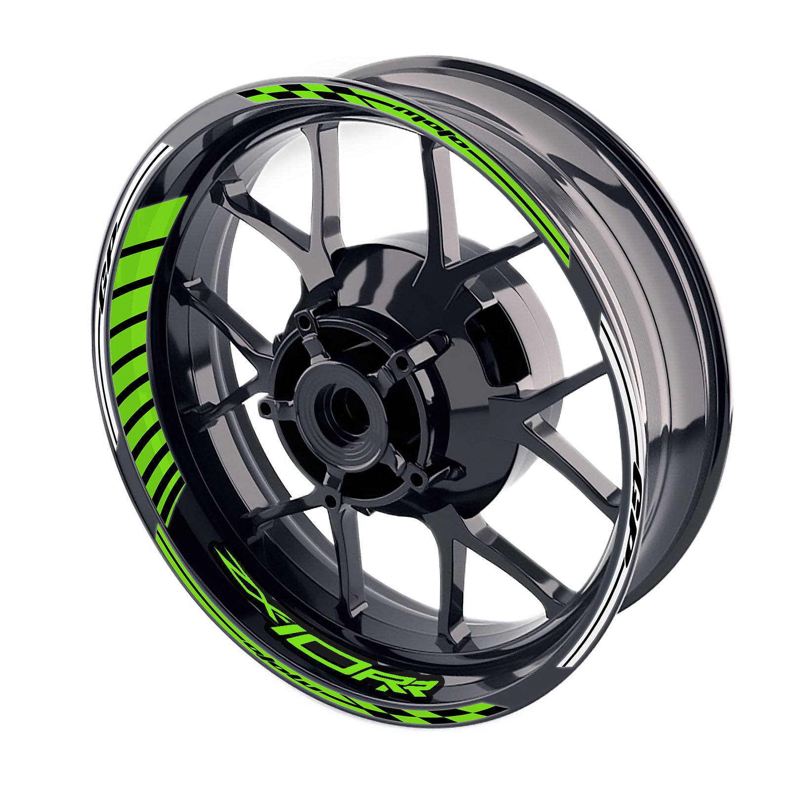 Fit Kawasaki ZX10RR Ninja Logo Moto GP Stripe 17 inch Wheel Rim Sticker - MC Motoparts