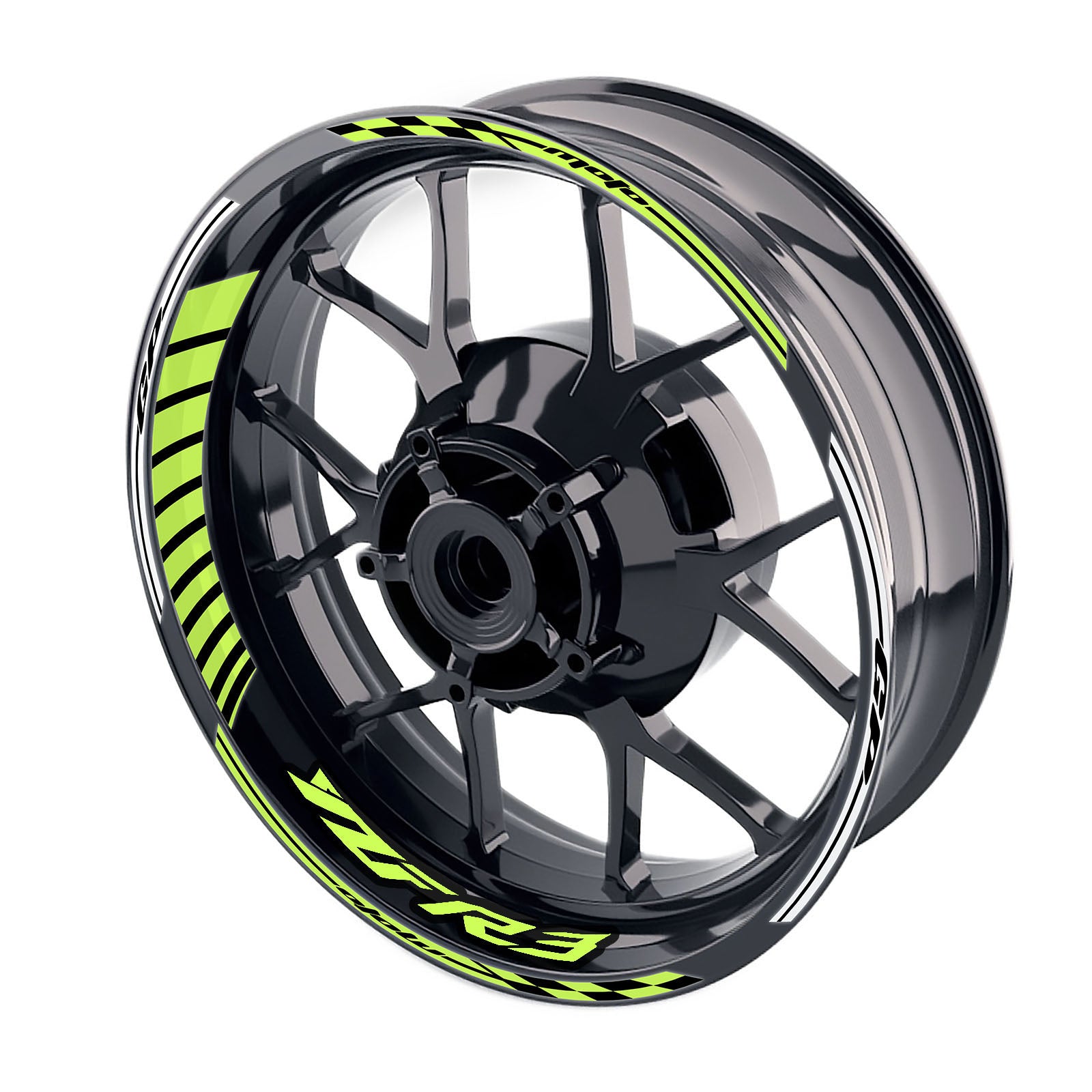 Fit Yamaha YZF R3 Logo Moto GP Stripe 17 inch Wheel Rim Sticker - MC Motoparts