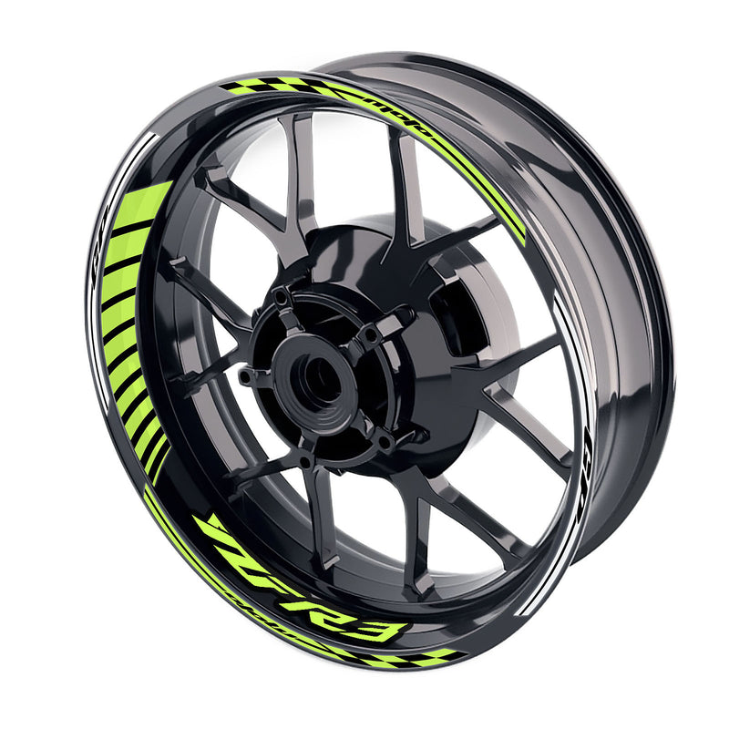 Fit Yamaha YZF R3 Logo Moto GP Stripe 17 inch Wheel Rim Sticker - MC Motoparts