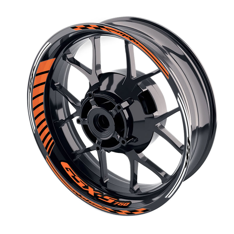Fit Suzuki GSXS750 Logo Moto GP Stripe 17 inch Wheel Rim Sticker - MC Motoparts