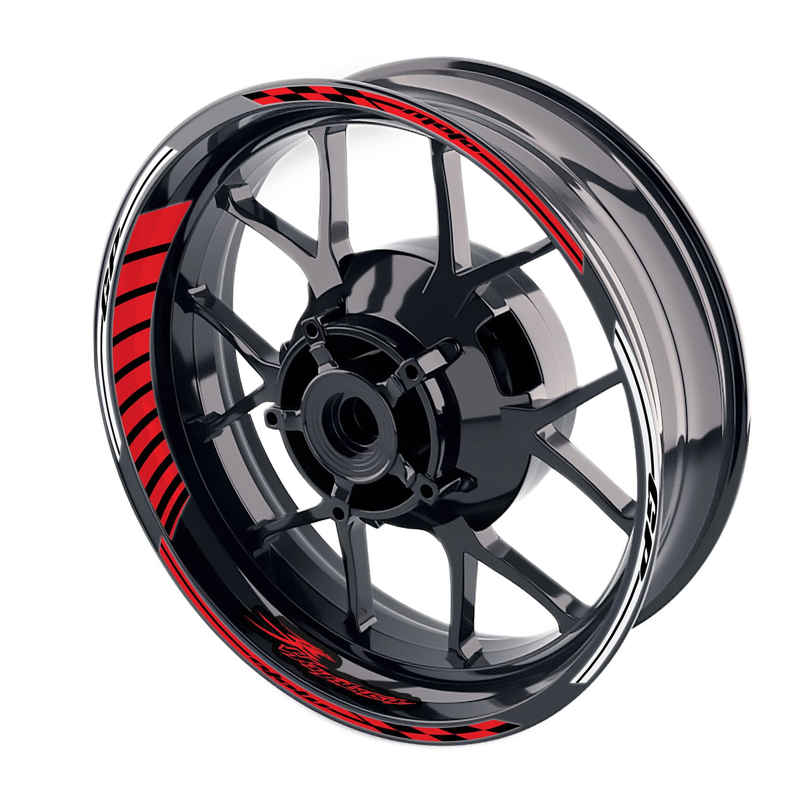 Fit Suzuki ?G Hayabusa Logo Moto GP Stripe 17 inch Wheel Rim Sticker - MC Motoparts