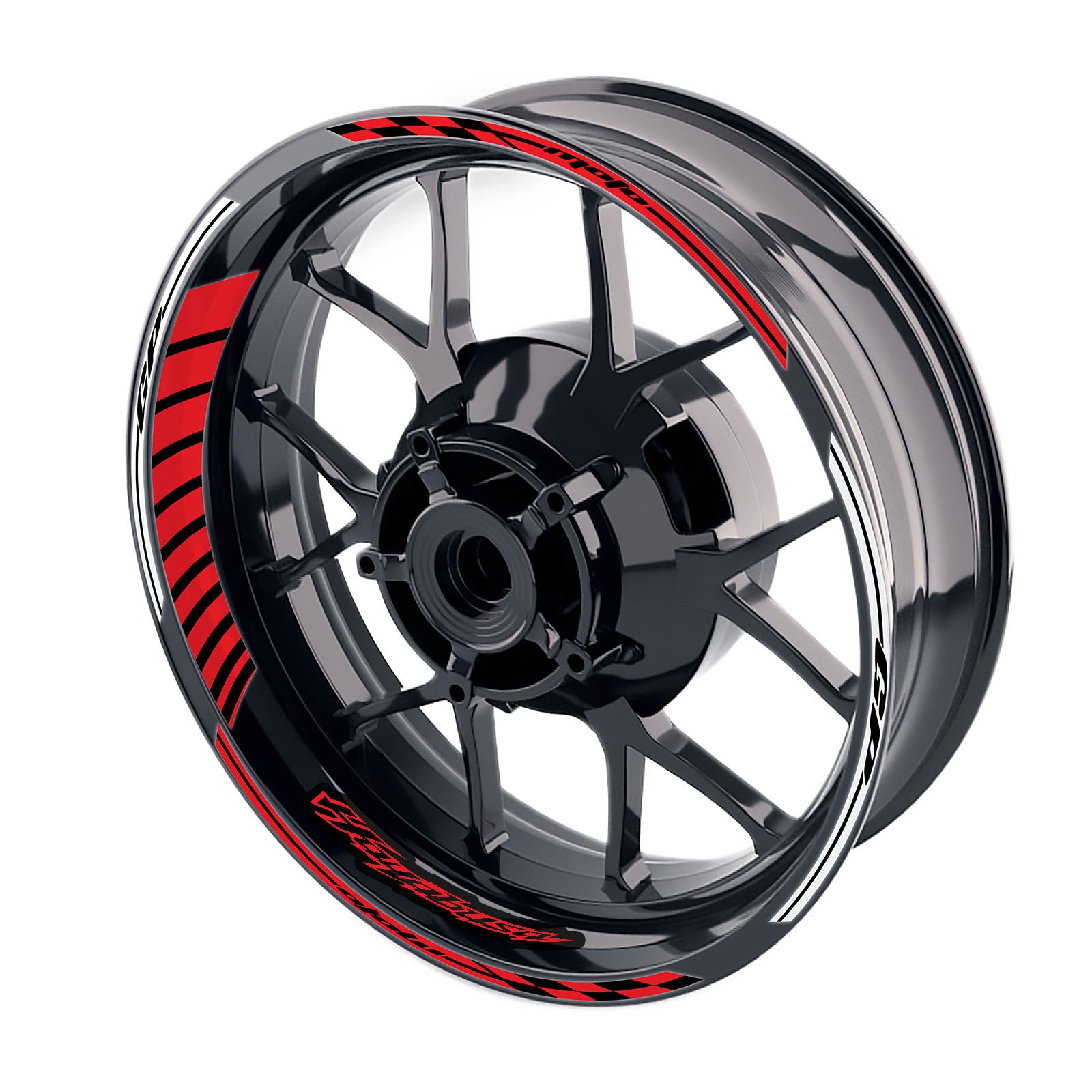 Fit Suzuki GSX1300R Hayabusa Logo Moto GP Stripe 17 inch Wheel Rim Sticker - MC Motoparts