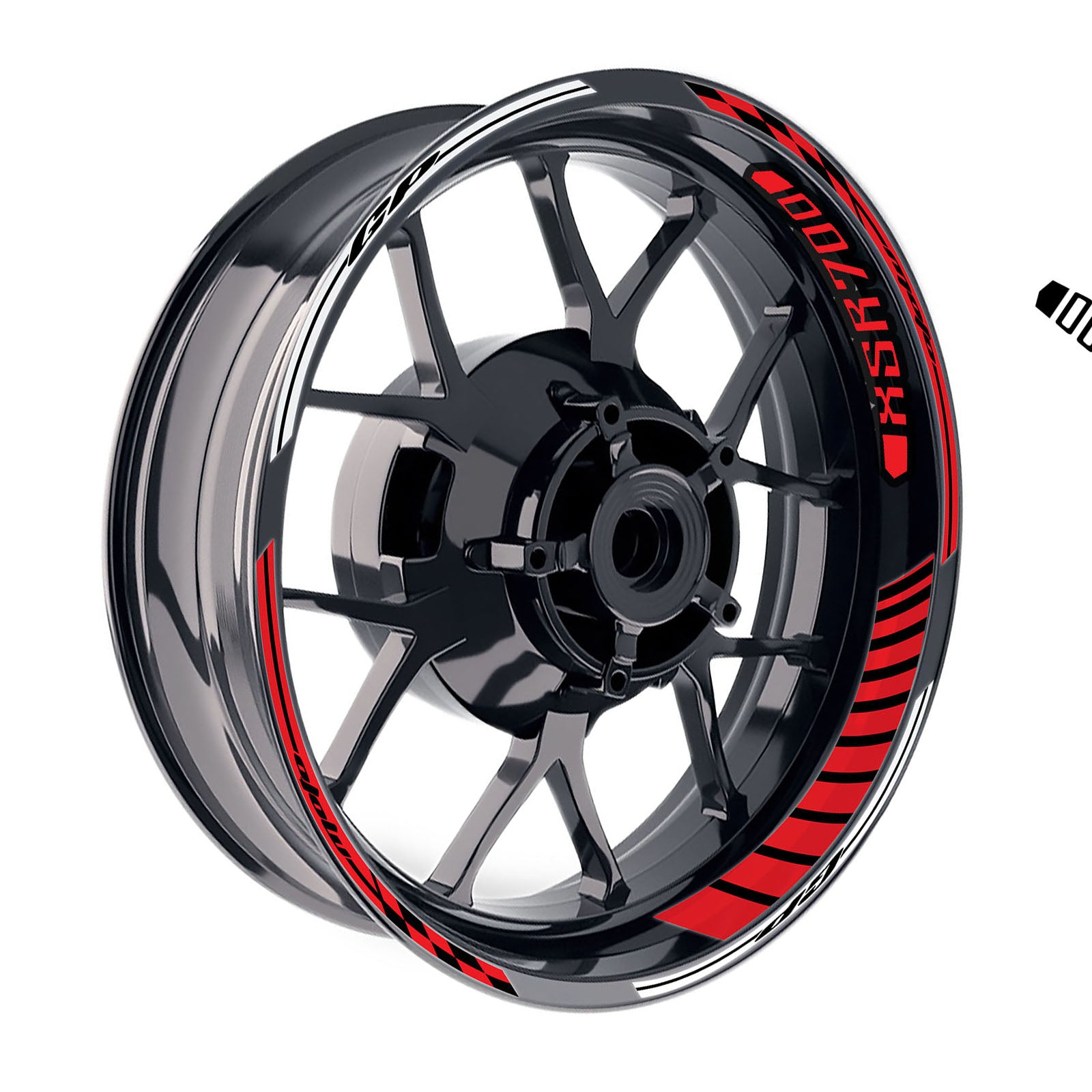 Fit Yamaha XSR 700 Logo GP 17 inch Rim Wheel Stickers Racing Check